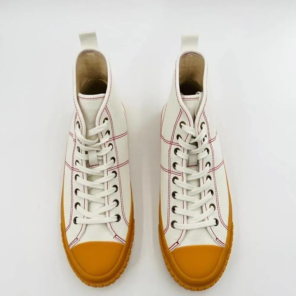 J.Crew High Top Canvas Sneaker in Ivory Gum Size 7